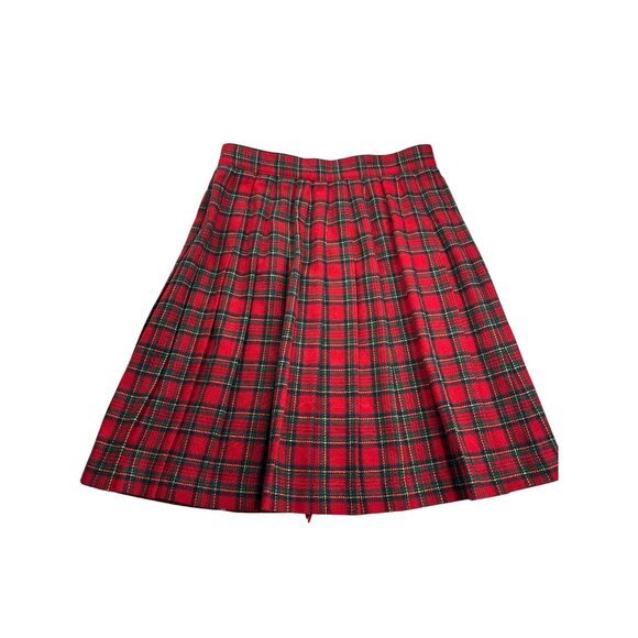 Vintage 90s Norton McNaughton Womens Plaid Pleated Wrap Skirt 12 Wool Blend - Picture 4 of 6